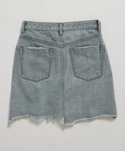 Denim Skirts|ONE TEASPOON Old West Viper High Waist Button Through Mini Skirt