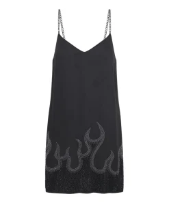 Mini Dresses|ONE TEASPOON On Fire Black Crystal Slip Dress