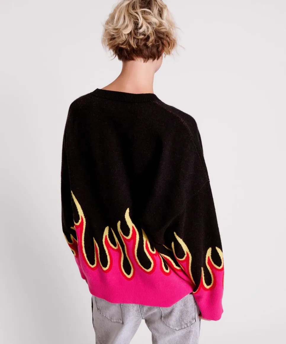 Knitwear|ONE TEASPOON On Fire Intarsia Sweater
