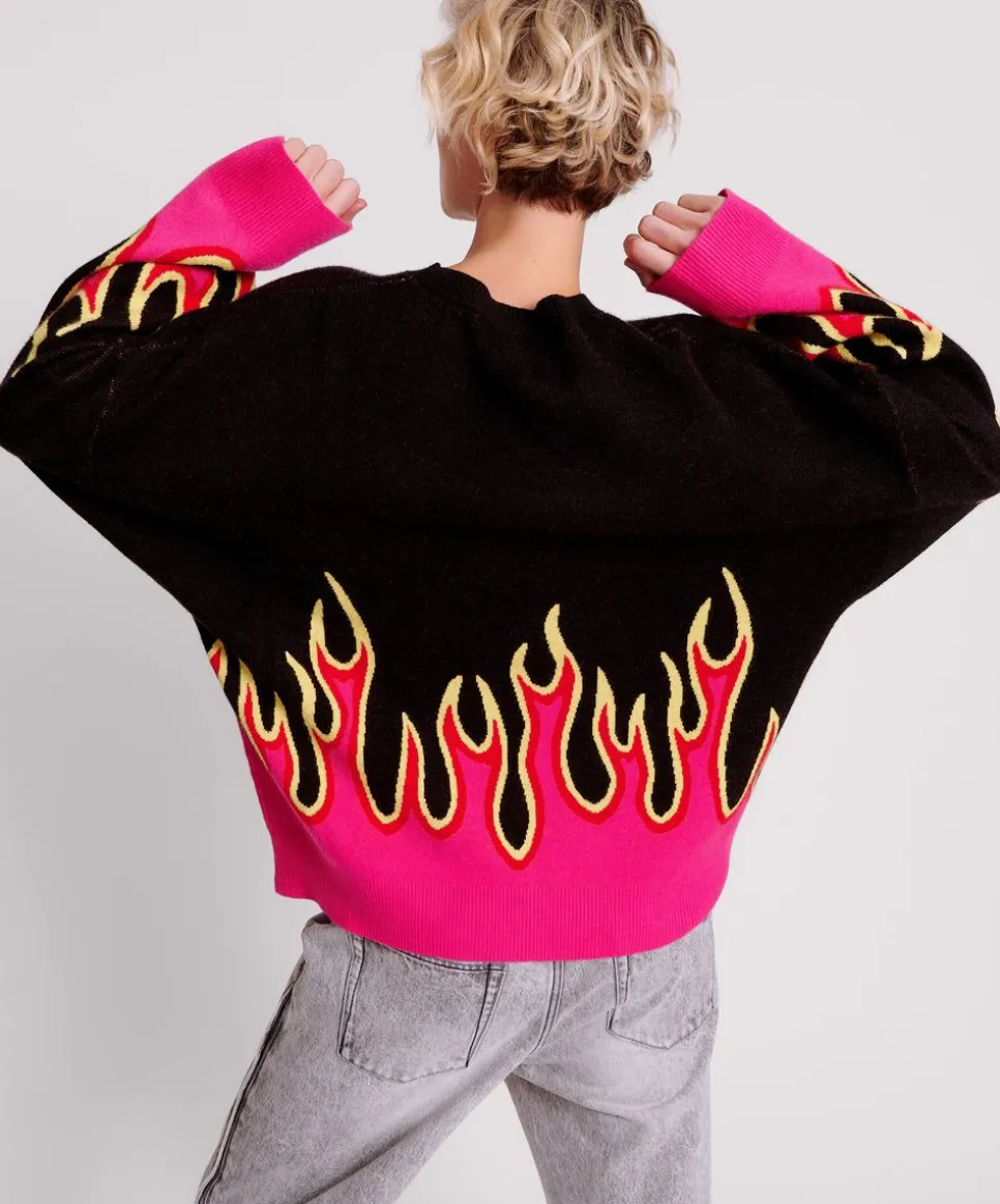 Knitwear|ONE TEASPOON On Fire Intarsia Sweater