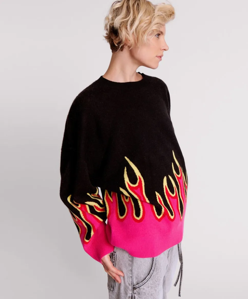 Knitwear|ONE TEASPOON On Fire Intarsia Sweater