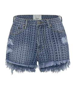 Denim Shorts|ONE TEASPOON On Repeat Le Wolves Mid Length Denim Shorts