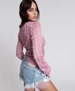 Tops|ONE TEASPOON On Repeat Lurex Party Longsleeve Top