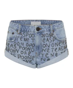 Denim Shorts|ONE TEASPOON Hand Embellished Bandit Low Waist Denim Shorts
