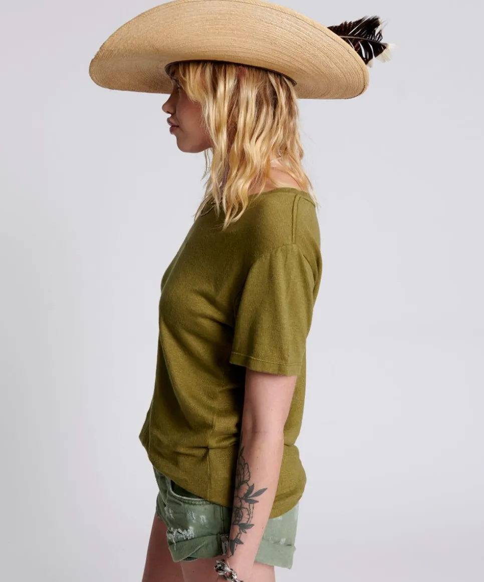 Graphic Tees|ONE TEASPOON Linen Wide Neck Tee