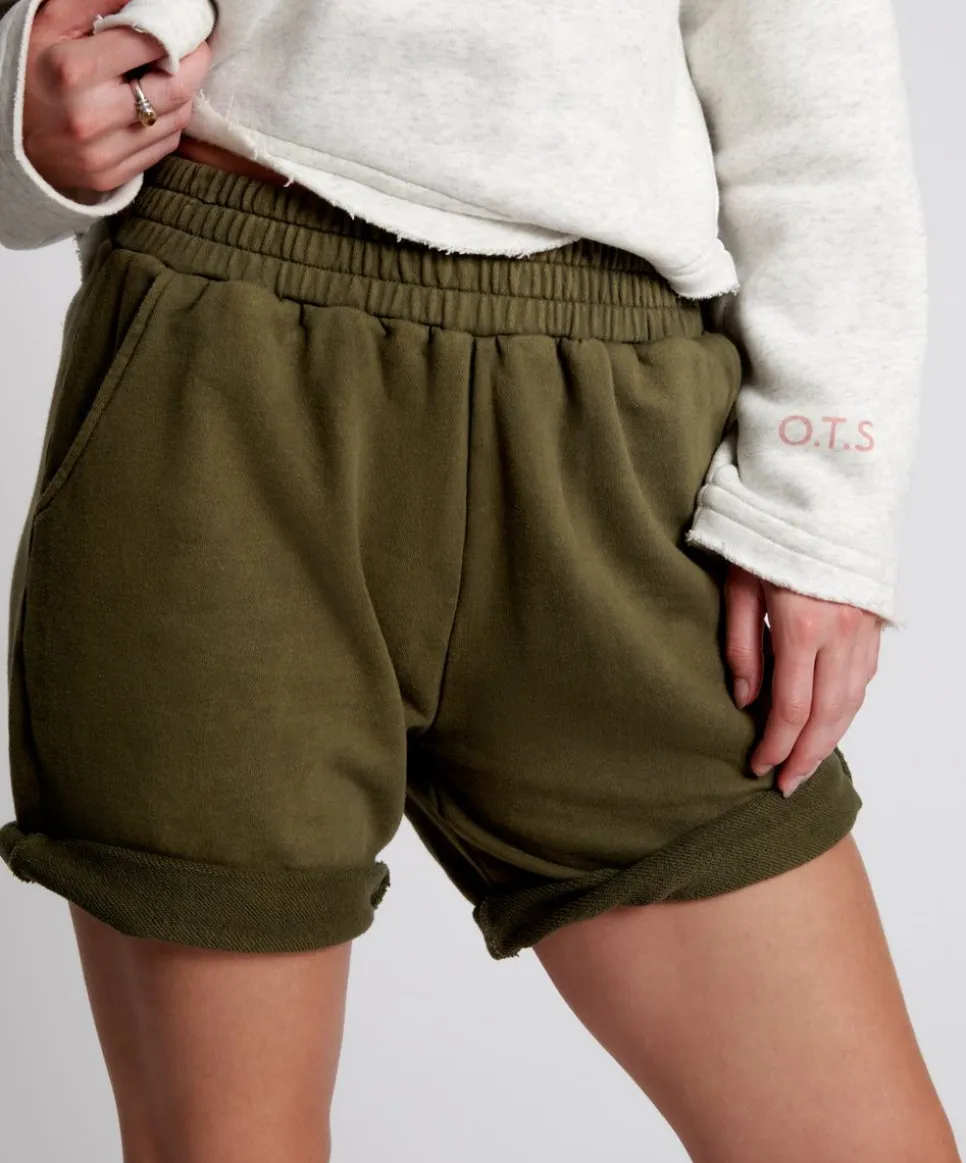 Bottoms|ONE TEASPOON Ots Khaki High Waist Kick Shorts