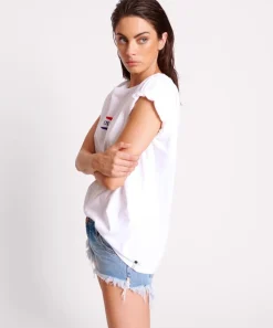 Graphic Tees|ONE TEASPOON Oversized Retro Logo Crew Tee