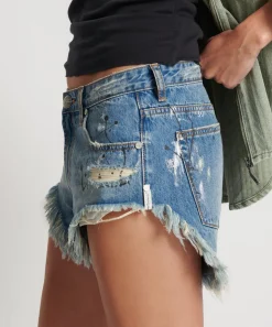 Denim Shorts|ONE TEASPOON Pacifica Artiste Rollers Low Waist Denim Shorts