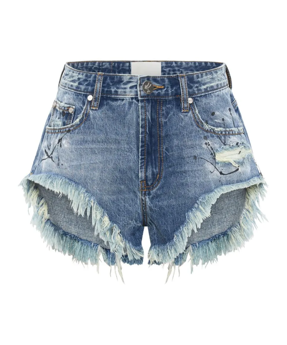 Denim Shorts|ONE TEASPOON Pacifica Artiste Rollers Low Waist Denim Shorts