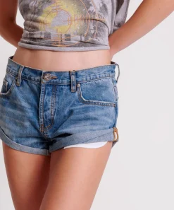 Denim Shorts|ONE TEASPOON Pacifica Bandits Low Waist Denim Shorts