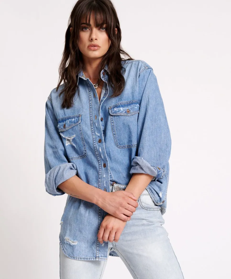 Shirts|ONE TEASPOON Pacifica Classic Everyday Denim Shirt