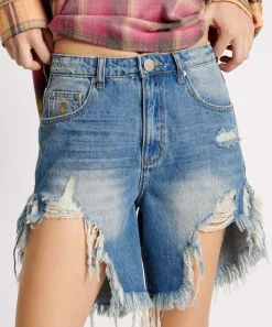 Denim Shorts|ONE TEASPOON Pacifica Frankies High Waist Denim Shorts