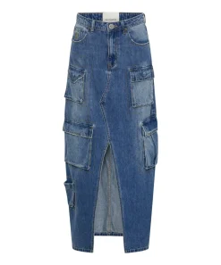 Denim Skirts|ONE TEASPOON Pacifica 90S Cargo Pocket Column Denim Skirt