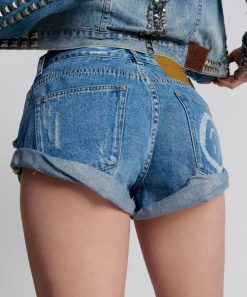 Denim Shorts|ONE TEASPOON Pacifica Smile Bandit Low Waist Denim Shorts