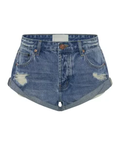 Denim Shorts|ONE TEASPOON Pacifica Smile Bandit Low Waist Denim Shorts