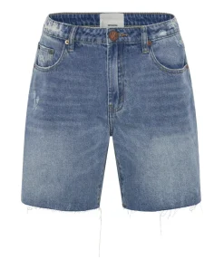 Denim Shorts|ONE TEASPOON Pacifica Smile Jackson Mid Waist Wide Leg Shorts