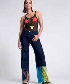 Denim Jeans|ONE TEASPOON Paint Dipped Jackson Mid Waist Wide Leg Jeans