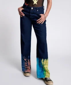 Denim Jeans|ONE TEASPOON Paint Dipped Jackson Mid Waist Wide Leg Jeans
