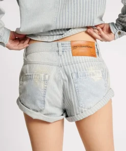 Denim Shorts|ONE TEASPOON Painters Stripe Bandit Low Waist Denim Shorts
