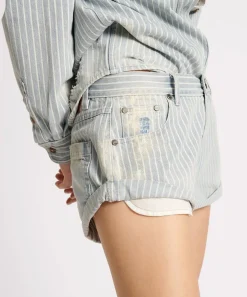 Denim Shorts|ONE TEASPOON Painters Stripe Bandit Low Waist Denim Shorts