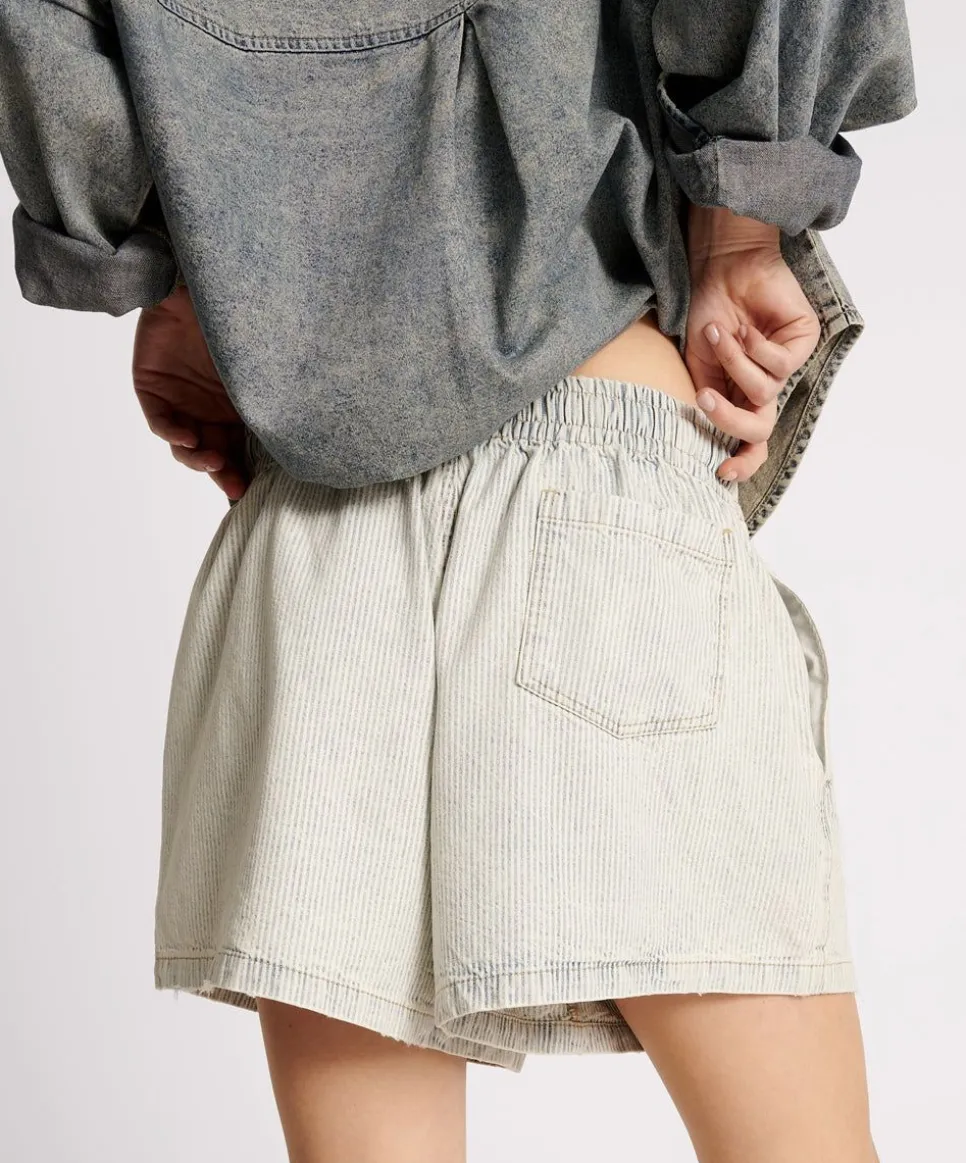 Denim Shorts|ONE TEASPOON Painters Stripe Denim Boxer Shorts