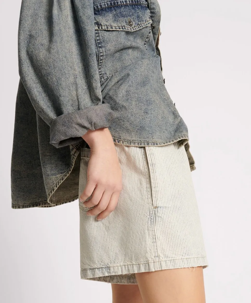 Denim Shorts|ONE TEASPOON Painters Stripe Denim Boxer Shorts