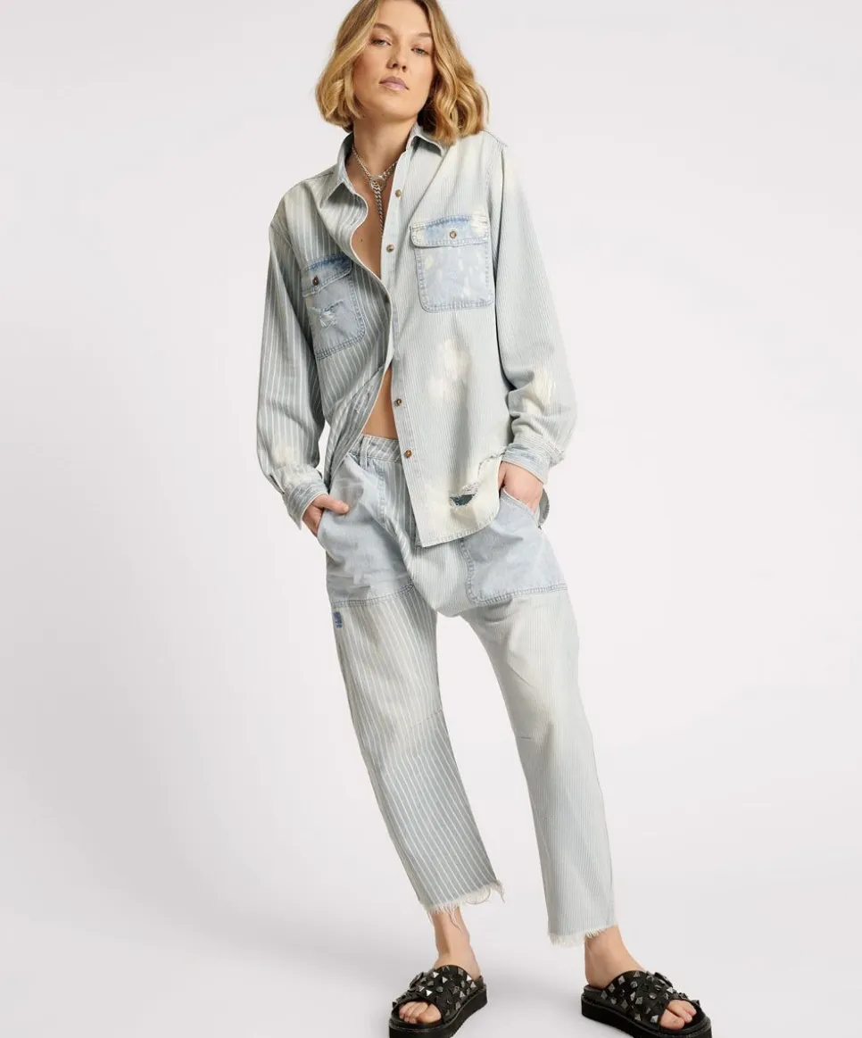 Shirts|ONE TEASPOON Painters Stripe Everyday Shirt