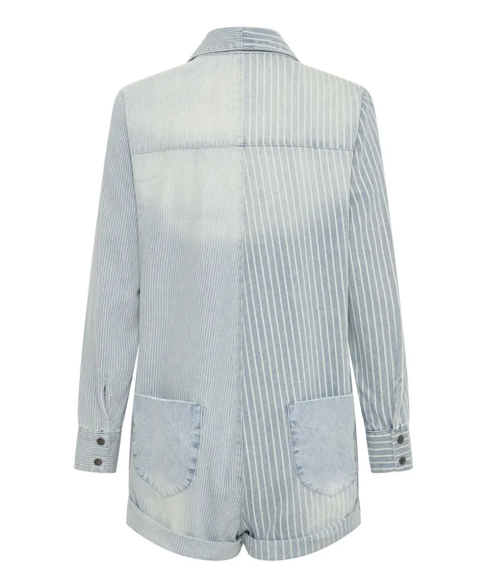 Denim Jumpsuits|ONE TEASPOON Painters Stripe Prophecy Jumpsuit