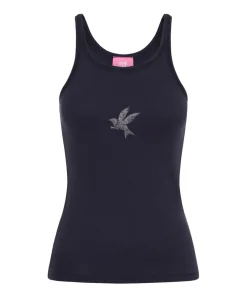 Tees & Tanks|ONE TEASPOON Petrol Bower Bird Ribbed Tank Top