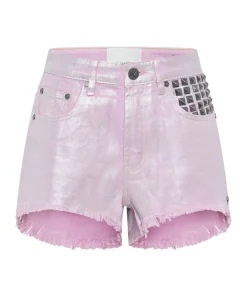 Denim Shorts|ONE TEASPOON Pink Envy Foil Bonitas High Waist Denim Shorts
