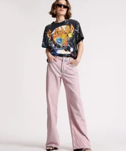 Denim Jeans|ONE TEASPOON Pink Haze Jackson Mid Waist Wide Leg Jeans