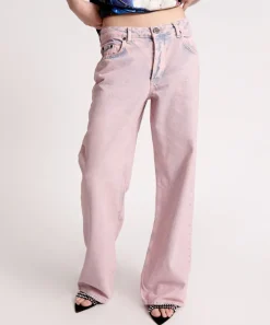 Denim Jeans|ONE TEASPOON Pink Haze Jackson Mid Waist Wide Leg Jeans
