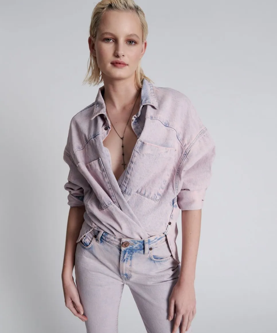 Shirts|ONE TEASPOON Pink Haze Long Sleeve Daria Shacket