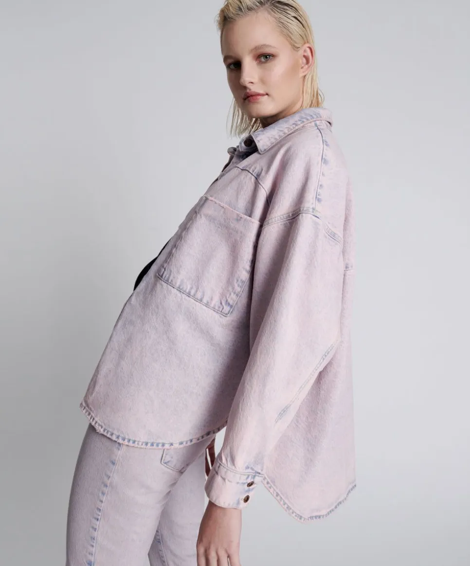 Shirts|ONE TEASPOON Pink Haze Long Sleeve Daria Shacket