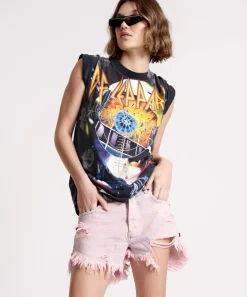 Denim Shorts|ONE TEASPOON Pink Haze Outlaws Mid Length Denim Shorts