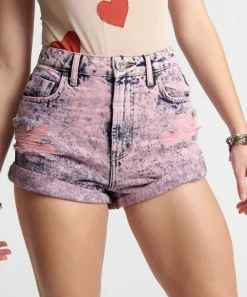 Denim Shorts|ONE TEASPOON Pink Pistol Bandits High Waist Denim Shorts