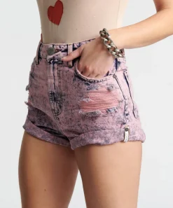 Denim Shorts|ONE TEASPOON Pink Pistol Bandits High Waist Denim Shorts