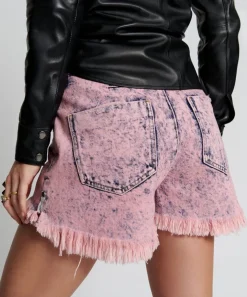 Denim Shorts|ONE TEASPOON Pink Pistol Le Wolves Mid Length Denim Shorts