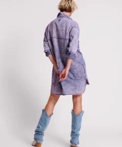 Midi & Maxi Dresses|ONE TEASPOON Purple Rain Nixie Denim Shirt Dress