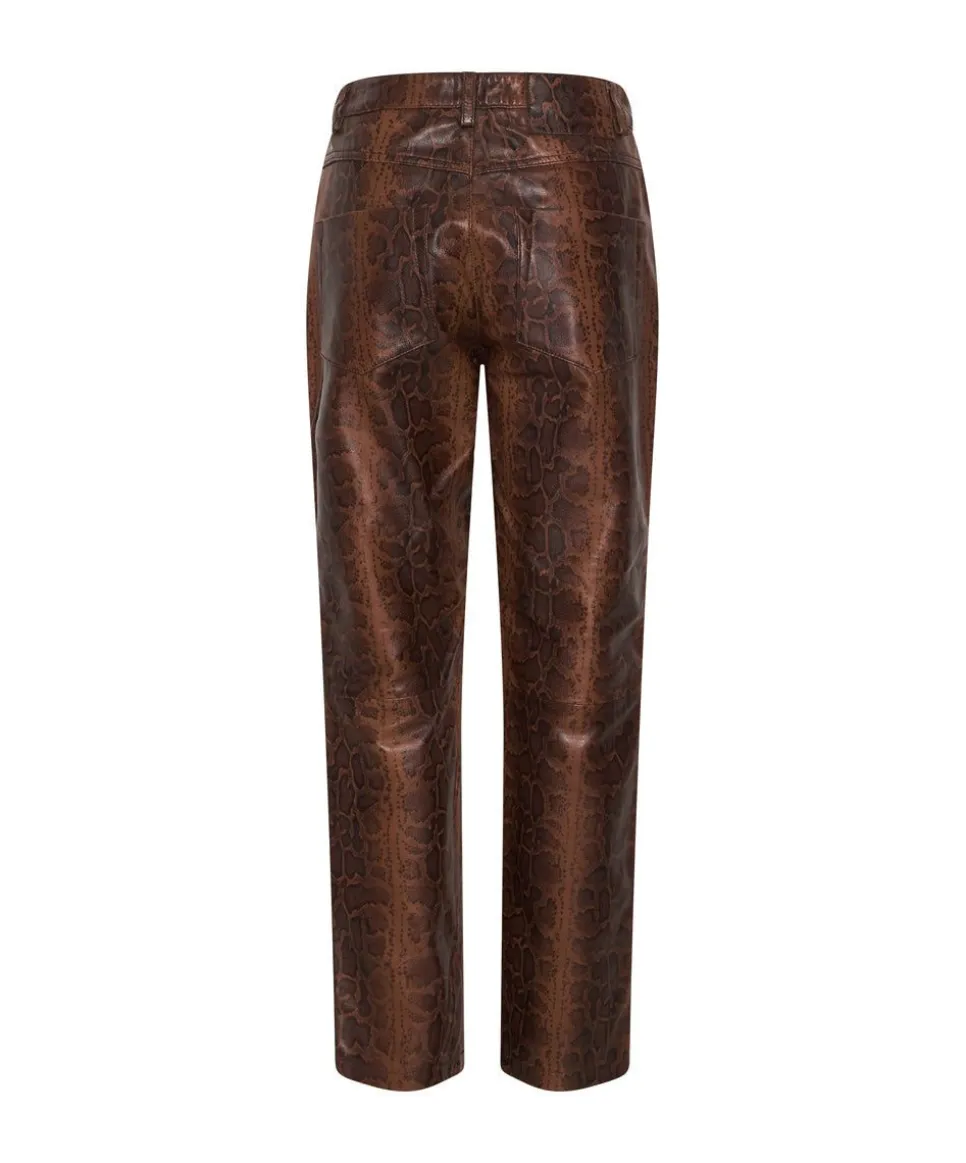 Bottoms|ONE TEASPOON Python Leather Trucker Pants