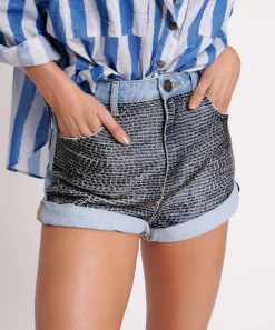 Denim Shorts|ONE TEASPOON Railed Sequin Bandits High Waist Denim Shorts