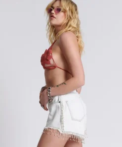 Denim Shorts|ONE TEASPOON Razzle Dazzle Truckers Mid Waist Relaxed Shorts