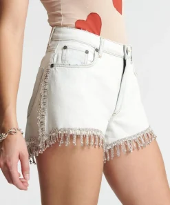 Denim Shorts|ONE TEASPOON Razzle Dazzle Truckers Mid Waist Relaxed Shorts