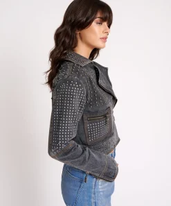 Jackets|ONE TEASPOON Rebel Rebel Studded Denim Jacket