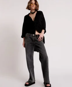 Denim Jeans|ONE TEASPOON Recycled Black Lowrider Wide Leg Jeans