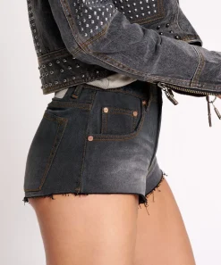 Denim Shorts|ONE TEASPOON Recycled Black The One Fitted Cheeky Denim Shorts