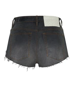 Denim Shorts|ONE TEASPOON Recycled Black The One Fitted Cheeky Denim Shorts