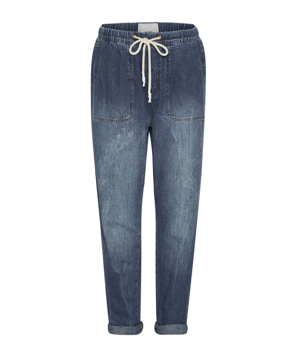 Denim Jeans|ONE TEASPOON Resort Blue High Waist Shabbies Drawstring Jeans