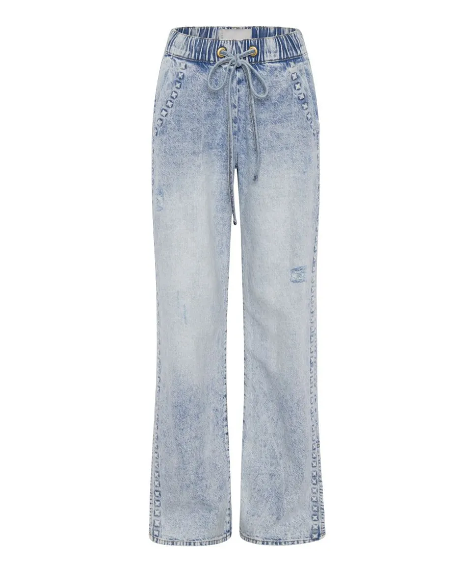 Denim Jeans|ONE TEASPOON Riveted Roadhouse Wide Leg Drawstring Jeans