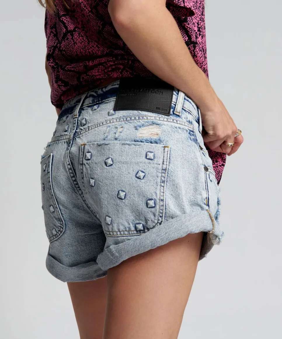 Denim Shorts|ONE TEASPOON Riveted Smiths Tailored Low Waist Denim Shorts